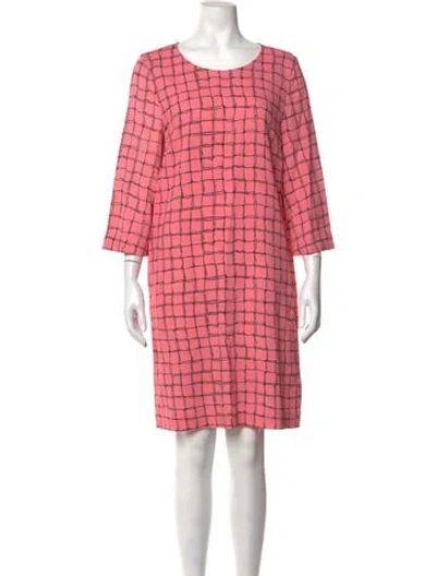 Pre-owned L'autre Chose Plaid Print Knee-length Dress In Pink