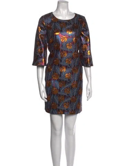 Pre-owned L'autre Chose Printed Mini Dress W/ Tags In Blue