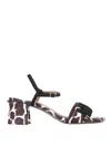 L'autre Chose Animal Print Haircalf Sandals In White