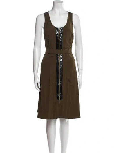 Pre-owned L'autre Chose Scoop Neck Knee-length Dress In Green