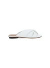 L'autre Chose Cracklet Effect Leather Sandals In White