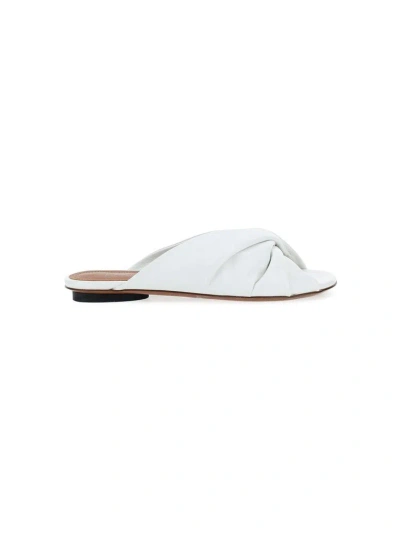L'autre Chose Twist Front Sandals In White