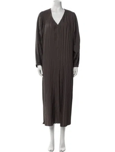 Pre-owned L'autre Chose V-neck Long Dress W/ Tags In Gray