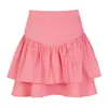 Lavaand Women's Pink / Purple The Lulu Tiered Cotton Mini Skirt In Watermelon Pink In Pink/purple