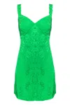 Lavaand Women's The Brigitte Button Front Mini Dress In Green Daisy In Green