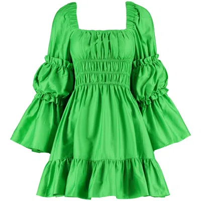 Lavaand Women's The Edie Square Neck Cotton Mini Dress In Island Green