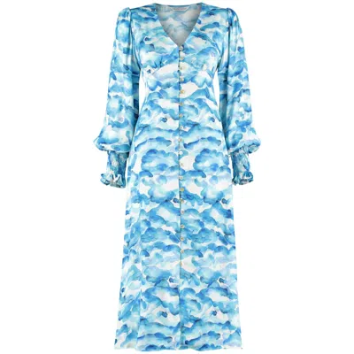 Lavaand Women's The Lucy Long Sleeve Midi Dress In Blue Sky