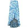 Lavaand Women's The Maya Midi Wrap Skirt In Blue Watercolour Cloud In Blue