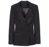 Lavaand Women's The Ravenna Double Breasted Blazer In Jacquard - Black Zebra In Black