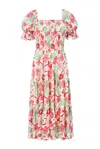 Lavaand Women's The Tilde Square Neck Midi Dress In Spring Floral