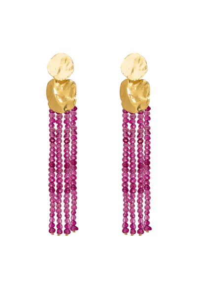 Lavani Jewels Liliana Fuchsia Earrings In Purple