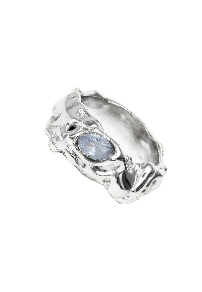 Lavani Jewels Men's Blue / Silver Judy Aquamarine Silver Ring