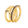 Lavani Jewels Women's Black / Gold Goldplated Black Idol Ring In Gold