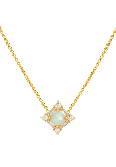 Lavani Jewels Women's Blue / Gold Aquamarine Polaris Pendant Necklace Gold Plated