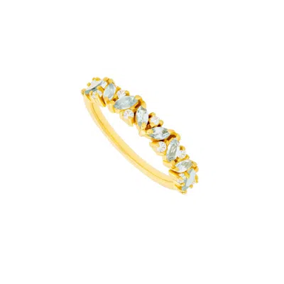 Lavani Jewels Women's Blue / Gold Birthstone Ring December Blue Goldplated Topaz In Multi