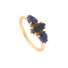 Lavani Jewels Women's Blue / Gold Blue Goldplated Kasia Ring