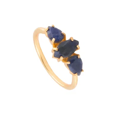 Lavani Jewels Women's Blue / Gold Blue Goldplated Kasia Ring