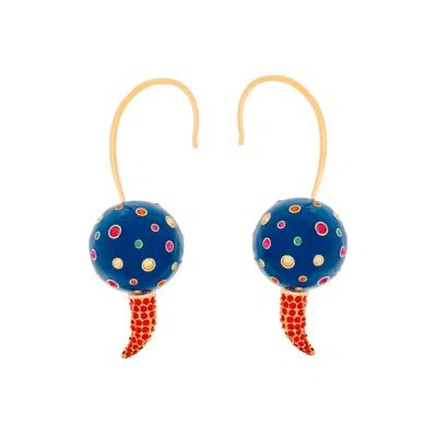 Lavani Jewels Women's Blue / Gold Blue La Planète Earrings