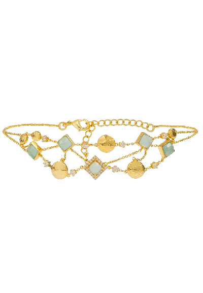 Lavani Jewels Women's Blue / Gold Elara Aquamarine And Zircons Choker In Gold Vermeil