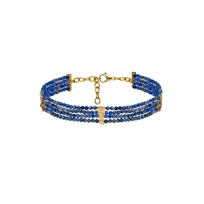 Lavani Jewels Women's Blue / Gold Liliana Blue Choker In Multi