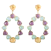 Lavani Jewels Women's Blue / Gold / Pink Purple & Aquamarine Palmira Earrings