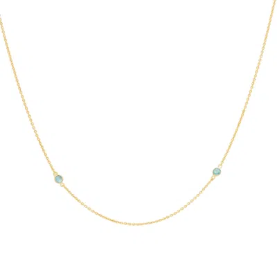 LAVANI JEWELS WOMEN'S BLUE / GOLD PISCES GOLDPLATED BIRTHSTONE CHAIN