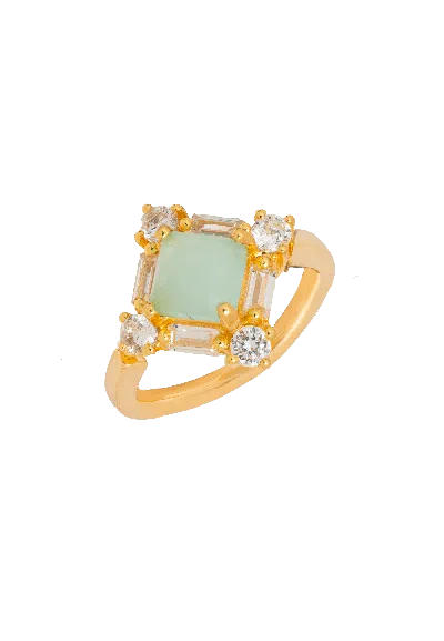 Lavani Jewels Women's Blue / Gold Polaris Aquamarine Ring