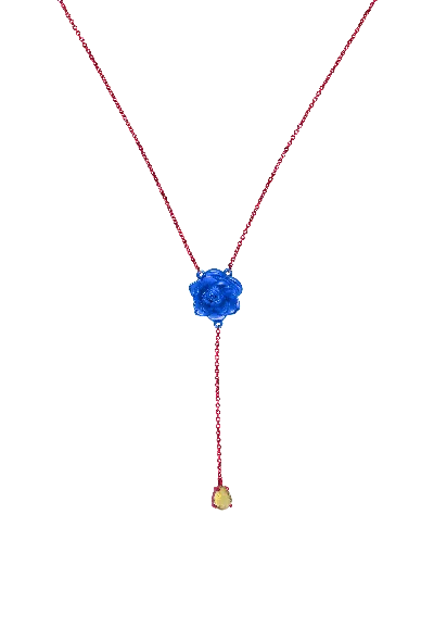 Lavani Jewels Women's Blue / Pink / Purple Batou Necklace Pink, Blue