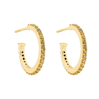 Lavani Jewels Women's Eclectic Shine Big Yellow Hoops In Gold