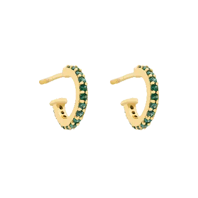 Lavani Jewels Women's Eclectic Shine Small Green Hoops