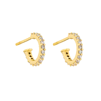 Lavani Jewels Women's Eclectic Shine Small White Hoops In Gold