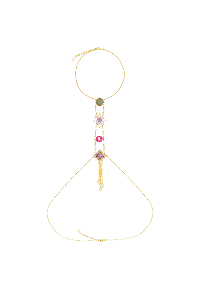 Lavani Jewels Women's Galatea Multicolor Body Chain In Gold