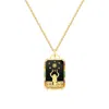 Lavani Jewels Women's Gold / Black Goldplated "the Star" Tarot Card Necklace In Gold