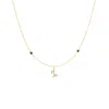 Lavani Jewels Women's Gold / Black Zodiac Horoscope Sign Capricorn Symbol Necklace Gold In Gold