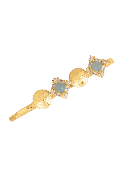 Lavani Jewels Women's Gold / Blue Elara Aquamarine Hairpin