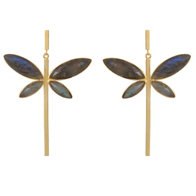 Lavani Jewels Women's Gold / Grey Grey Dafne Earrings