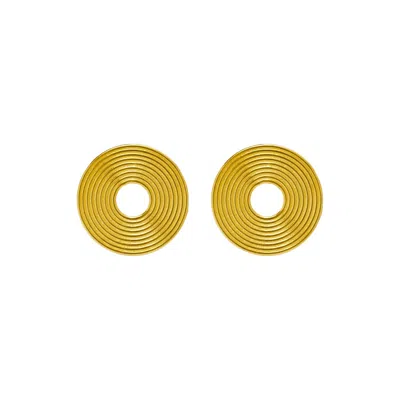 Lavani Jewels Women's Gold Miami Round Earrings