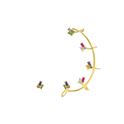 Lavani Jewels Women's Gold Multicolor Lempicka Ear Cuff