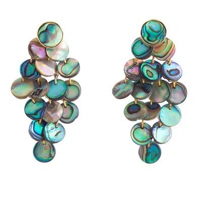 Lavani Jewels Women's Gold Multicolor Maldives Earrings In Green