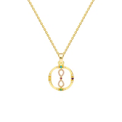 Lavani Jewels Women's Gold Multicolored The Wolrd Necklace
