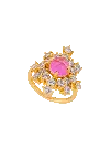 Lavani Jewels Women's Gold / Pink Altaira Fuchsia Ring In Gold