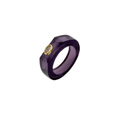 Lavani Jewels Women's Gold / Pink / Purple Amethyst Mulberry Ring Medium Size