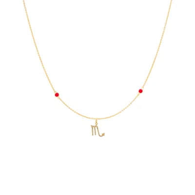 Lavani Jewels Women's Gold / Pink / Purple Zodiac Horoscope Sign Scorpio Symbol Necklace Gold In Multi