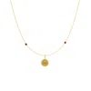 Lavani Jewels Women's Gold / Red Zodiac Horoscope Sign Cancer Medal Necklace Gold In Gold