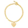 Lavani Jewels Women's Gold Synergy Heart Necklace In Burgundy