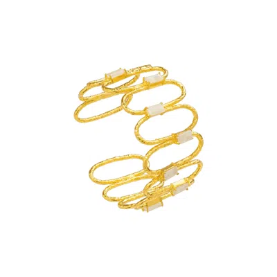 Lavani Jewels Women's Gold / White Golden Rinaldi Bracelet In Gray