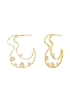 Lavani Jewels Women's Gold / White Lyra Pearl Hoop Earrings In Gold