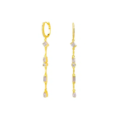 Lavani Jewels Women's Gold / White Mystere White Earrings