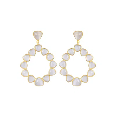 Lavani Jewels Women's Gold / White Palmira White Earrings