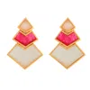 Lavani Jewels Women's Gold / White / Rose Gold Pink, Fucsia & White Nefertiti Earrings In Multi